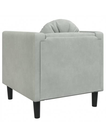 Poltrona con Cuscino Grigio Chiaro in Velluto