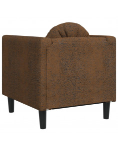 Poltrona con Cuscino Marrone in Velluto