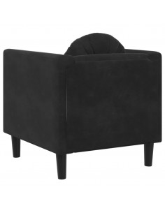 Poltrona con Cuscino Nero in Velluto