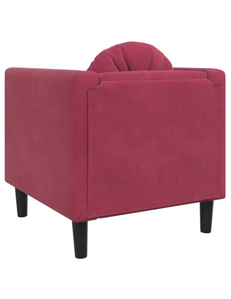 Poltrona con Cuscino Rosso Vino in Velluto