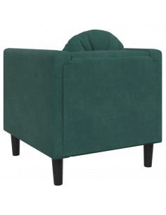 Poltrona con Cuscino Verde Scuro in Velluto