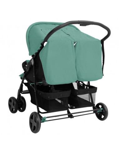 Passeggino Gemellare Verde in Acciaio