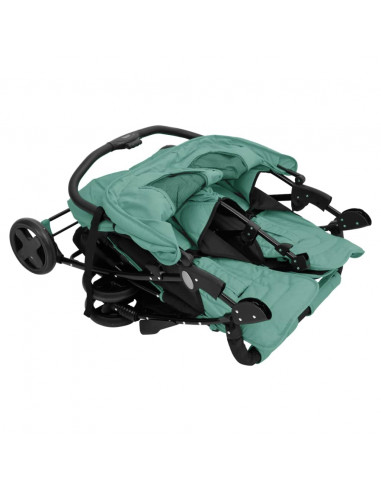 Passeggino Gemellare Verde in Acciaio