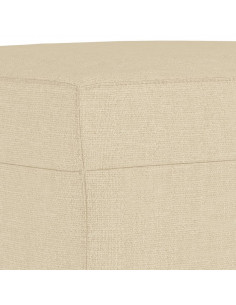 Poltrona con Poggiapiedi Crema 60 cm in Tessuto