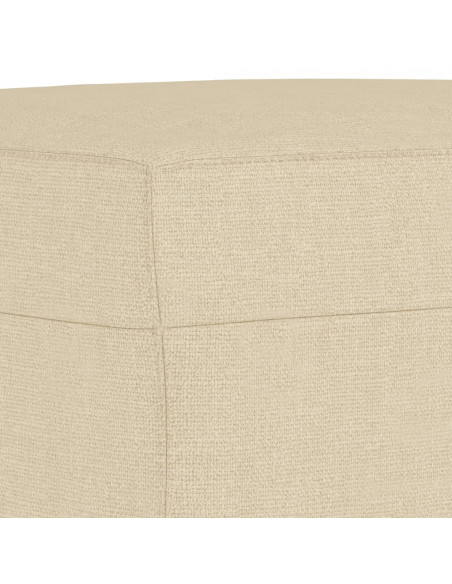 Poltrona con Poggiapiedi Crema 60 cm in Tessuto