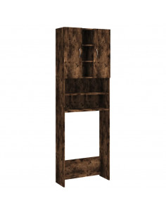 Mobile per Lavatrice Rovere Fumo 64x25,5x190 cm 2