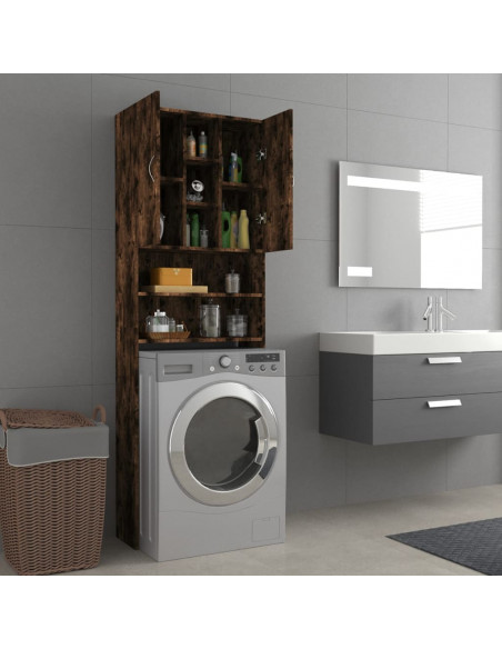 Mobile per Lavatrice Rovere Fumo 64x25,5x190 cm