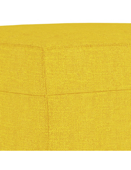 Poltrona con Poggiapiedi Giallo Chiaro 60 cm in Tessuto
