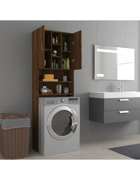 Mobile per Lavatrice Rovere Marrone 64x25,5x190 cm