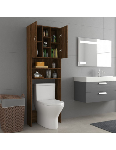 Mobile per Lavatrice Rovere Marrone 64x25,5x190 cm