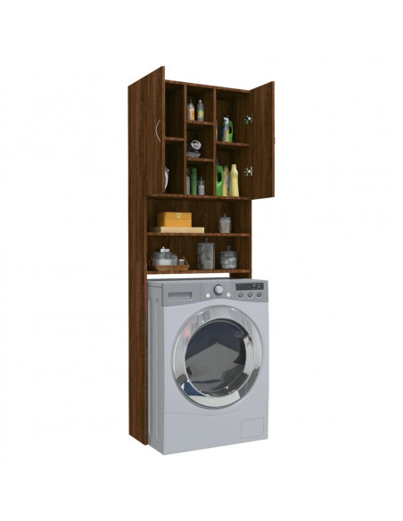Mobile per Lavatrice Rovere Marrone 64x25,5x190 cm