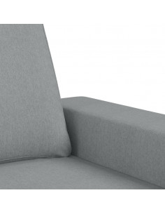 Poltrona con Poggiapiedi Grigio Chiaro 60 cm in Tessuto