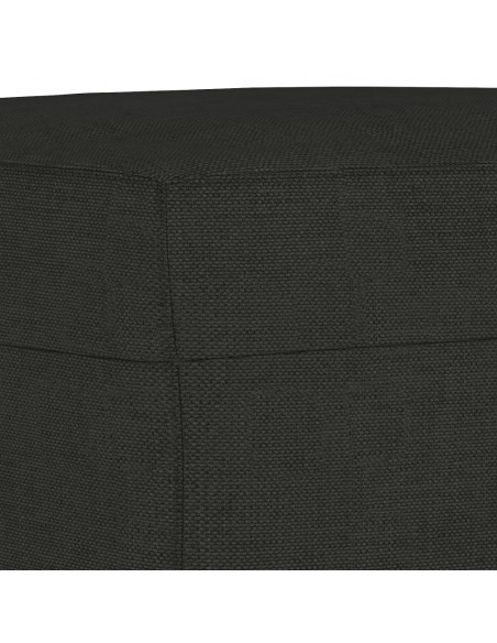 Poltrona con Poggiapiedi Nero 60 cm in Tessuto