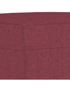 Poltrona con Poggiapiedi Rosso Vino 60 cm in Tessuto