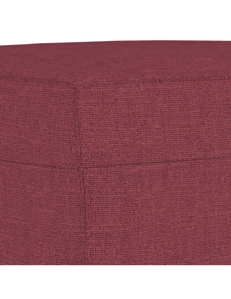 Poltrona con Poggiapiedi Rosso Vino 60 cm in Tessuto