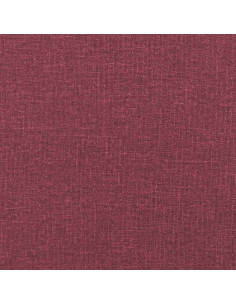 Poltrona con Poggiapiedi Rosso Vino 60 cm in Tessuto