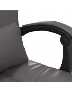 Poltrona da Ufficio Massaggiante Reclinabile Grigio Similpelle