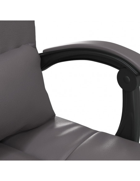 Poltrona da Ufficio Massaggiante Reclinabile Grigio Similpelle