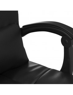 Poltrona da Ufficio Massaggiante Reclinabile Nera in Similpelle