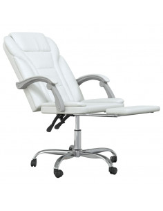 Poltrona da Ufficio Reclinabile Bianca in Similpelle