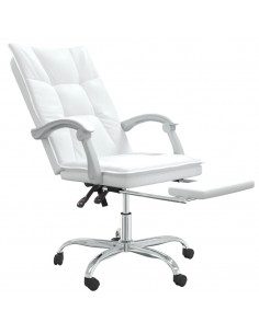 Poltrona da Ufficio Reclinabile Bianca in Similpelle