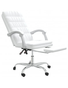 Poltrona da Ufficio Reclinabile Bianca in Similpelle