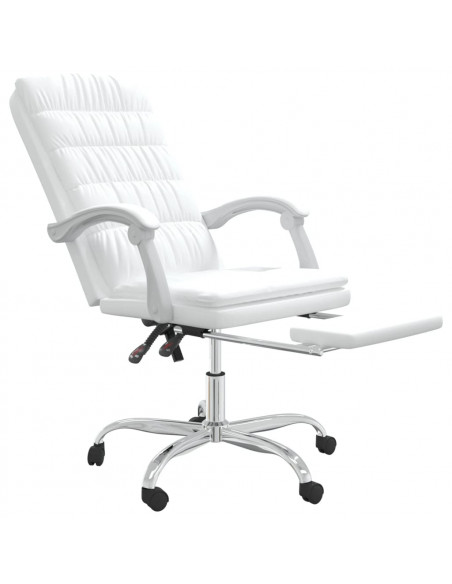 Poltrona da Ufficio Reclinabile Bianca in Similpelle