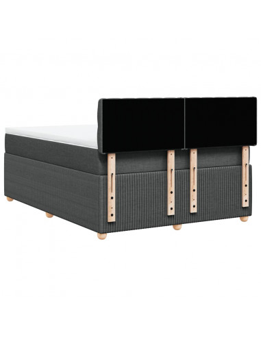 Giroletto a Molle con Materasso Grigio Scuro 140x190 cm Tessuto