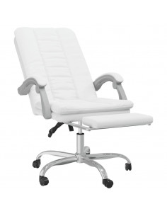 Poltrona da Ufficio Reclinabile Bianca in Similpelle