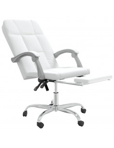 Poltrona da Ufficio Reclinabile Bianca in Similpelle