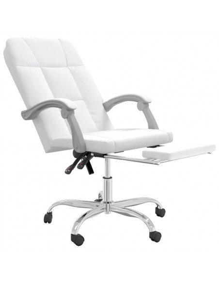 Poltrona da Ufficio Reclinabile Bianca in Similpelle