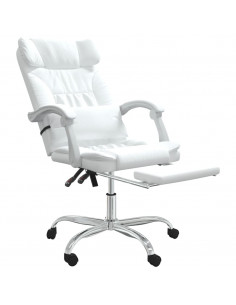 Poltrona da Ufficio Reclinabile Bianca in Similpelle