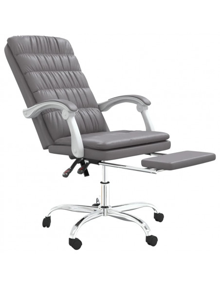 Poltrona da Ufficio Reclinabile Grigia in Similpelle