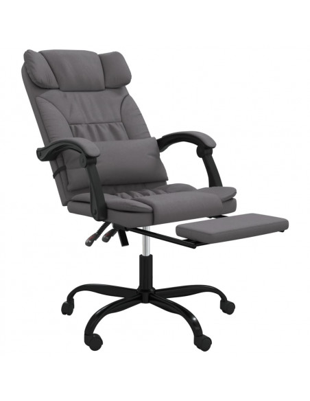 Poltrona da Ufficio Reclinabile Grigia in Similpelle