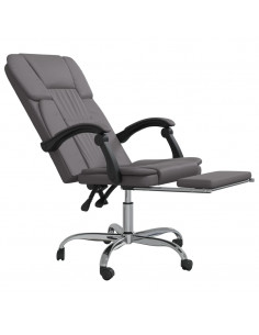 Poltrona da Ufficio Reclinabile Grigia in Similpelle