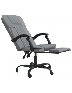 Poltrona da Ufficio Reclinabile Grigio Chiaro in Tessuto