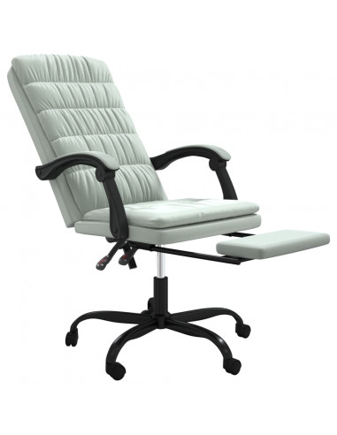 Poltrona da Ufficio Reclinabile Grigio Chiaro in Velluto