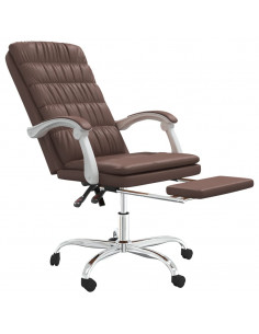 Poltrona da Ufficio Reclinabile Marrone in Similpelle