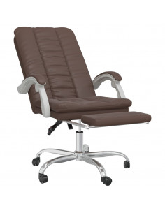 Poltrona da Ufficio Reclinabile Marrone in Similpelle