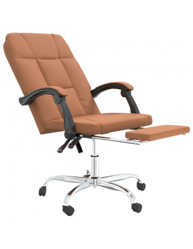 Poltrona da Ufficio Reclinabile Marrone in Similpelle