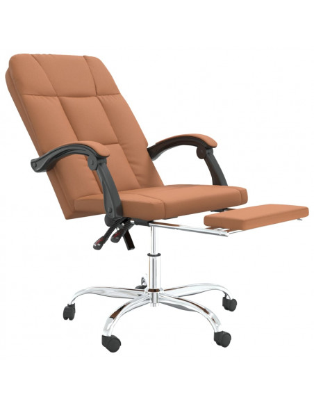 Poltrona da Ufficio Reclinabile Marrone in Similpelle