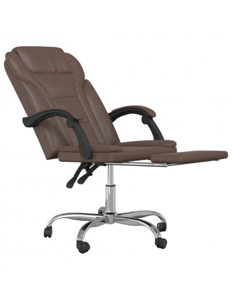 Poltrona da Ufficio Reclinabile Marrone in Similpelle
