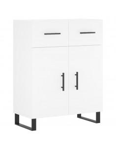 Credenza Bianca 69,5x34x180 cm in Legno Multistrato 2