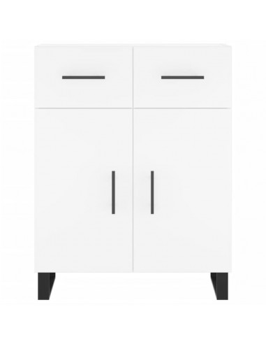Credenza Bianca 69,5x34x180 cm in Legno Multistrato