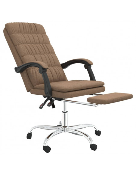 Poltrona da Ufficio Reclinabile Marrone in Tessuto