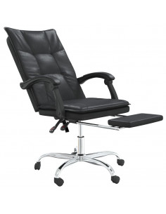 Poltrona da Ufficio Reclinabile Nera in Similpelle