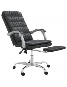 Poltrona da Ufficio Reclinabile Nera in Similpelle