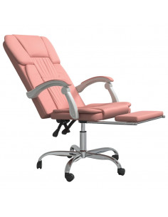 Poltrona da Ufficio Reclinabile Rosa in Similpelle