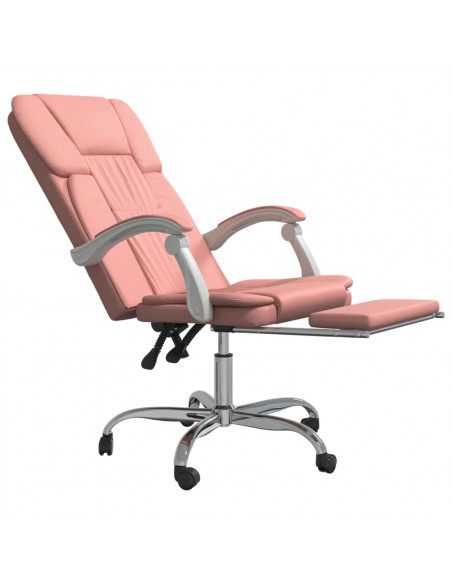 Poltrona da Ufficio Reclinabile Rosa in Similpelle