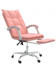 Poltrona da Ufficio Reclinabile Rosa in Similpelle